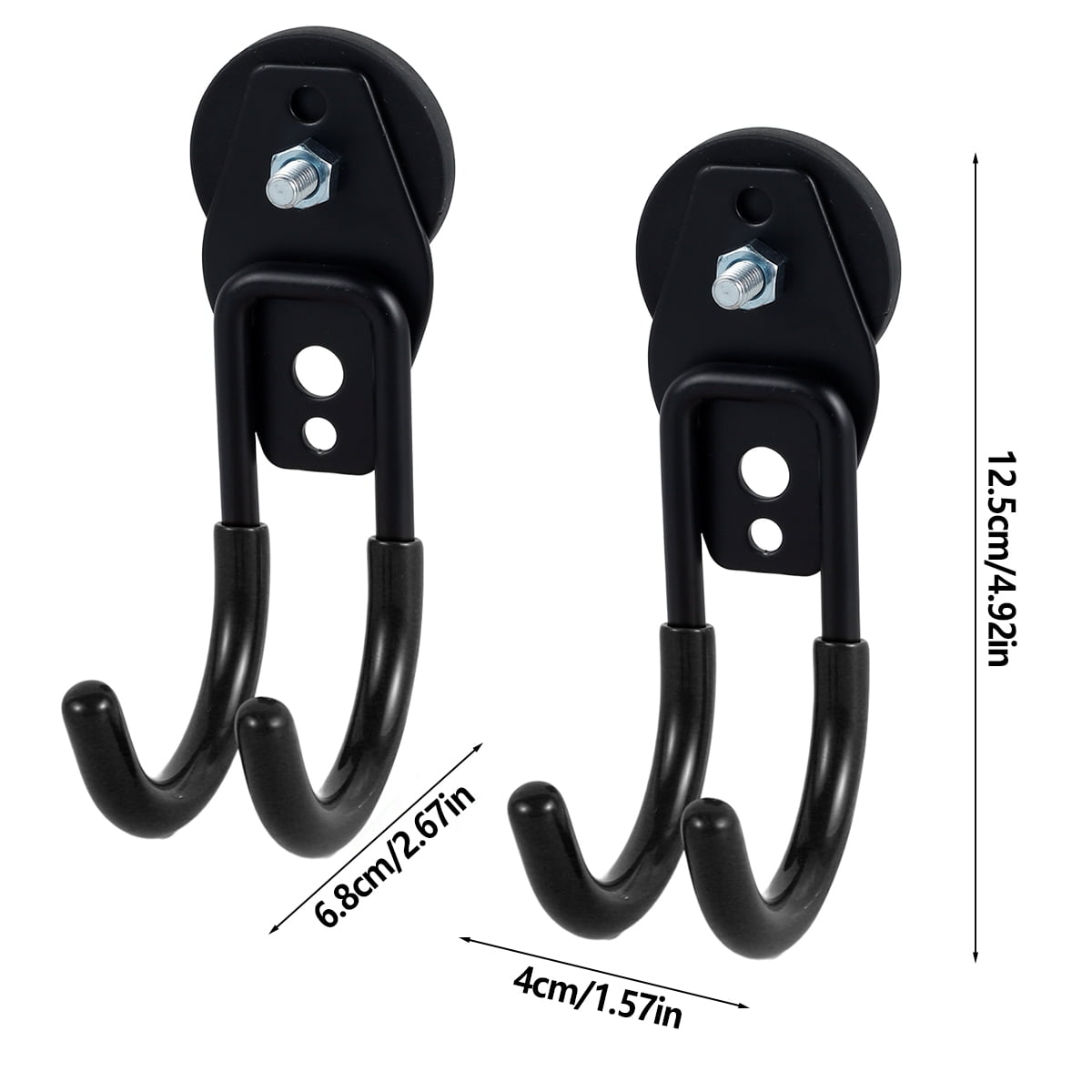 2-Pack Heavy Duty Magnetic Garage Hooks – Strong Magnet Utility Hangers with Anti-Slip Coating – Rust-Resistant Metal Organizer for Tools, Keys, and Outdoor Equipment – No-Drill Storage Solution