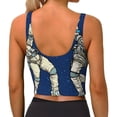 thumbnail image 3 of Xecao Disco party Astronaut Dancing for Sports Bra with Removable Pads, Crop Tank Top Design, Women's Longline Sports Bra - Non-Wired - Large, 3 of 9