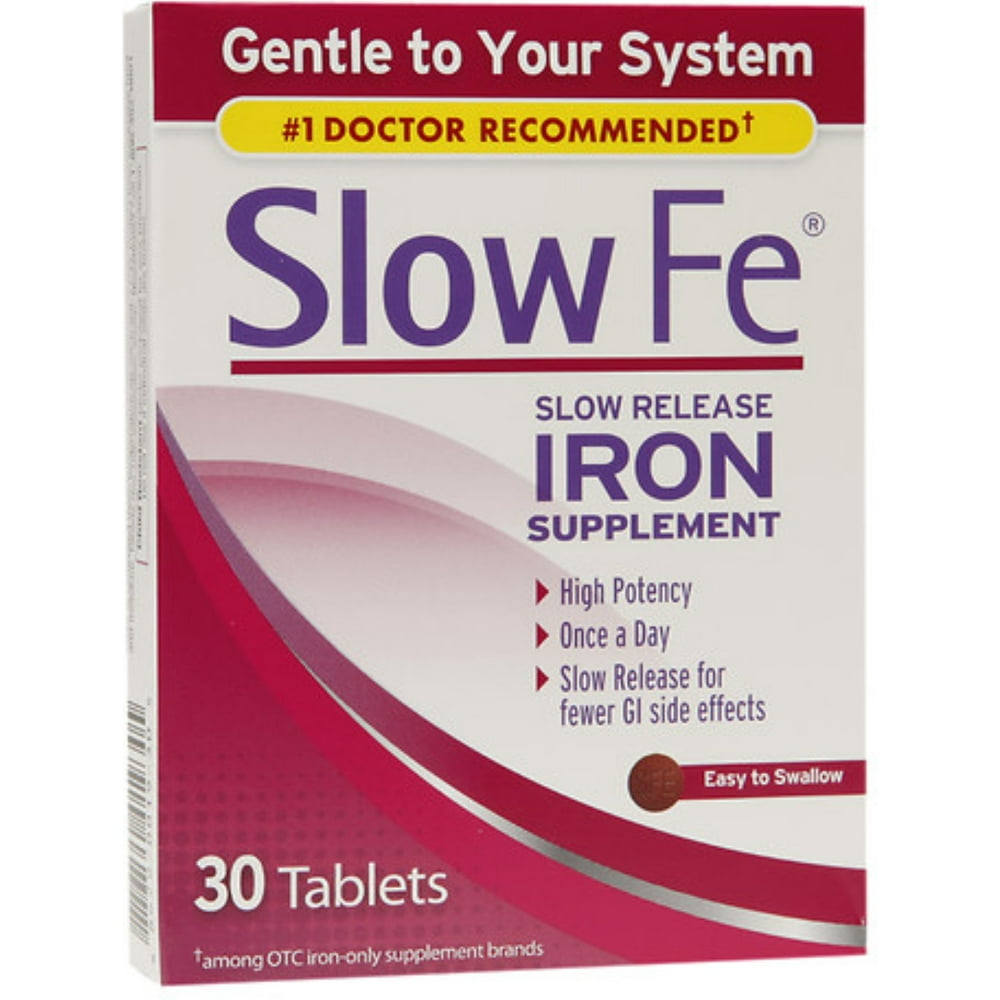 Slow Fe Slow Release Iron, Tablets 30 ea (Pack of 6)