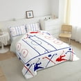 thumbnail image 4 of jejeloiu Ice Hockey Full Size Comforter Sets,Sport Theme Bedding Comforter Set,White Blue Red Bedding Sets For Boys Kids,Breathable Home Decor Reversible,3 Pieces, 4 of 8