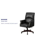 thumbnail image 6 of Flash Furniture High Back Pillow Back Black LeatherSoft Executive Swivel Office Chair with Arms, 6 of 14