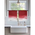 thumbnail image 3 of Sheer Curtains 54 Inch Length 2 Panels Set for Kitchen, Red Ombre Waves Semi Sheer Curtains for Windows, Abstract Art Gradient Modern Voile Window Treatments Rod Pocket Curtain, 3 of 7