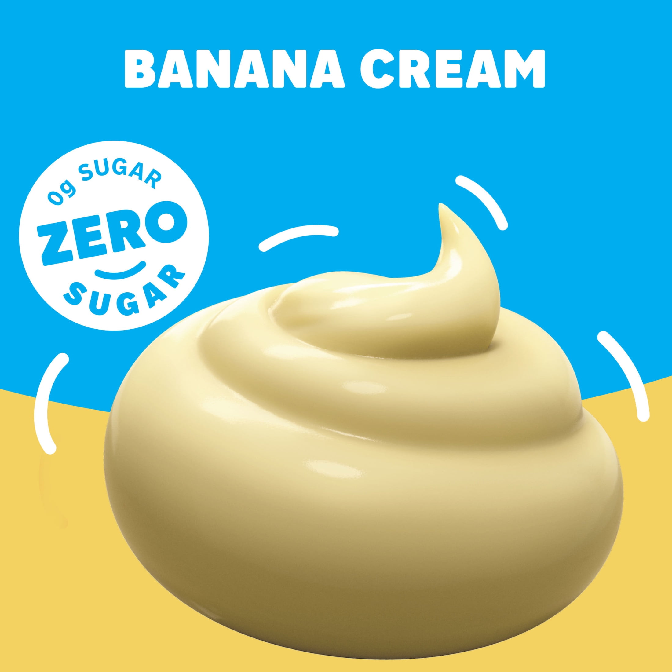 Jell-O Banana Cream Zero Sugar Instant Reduced Calorie Pudding & Pie Filling Mix, 0.9 oz Box