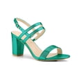 thumbnail image 1 of BLISSFUL STEP Women's Slingback Block Heel Ankle Strap Sandals Green 9.5, 1 of 7