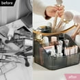 thumbnail image 3 of Organizador de brochas de maquillaje Dinheiro, con 5 compartimentos, soporte para encimera de caja de almacenamiento de escritorio, 17,5*15*11 cm, 3 of 5