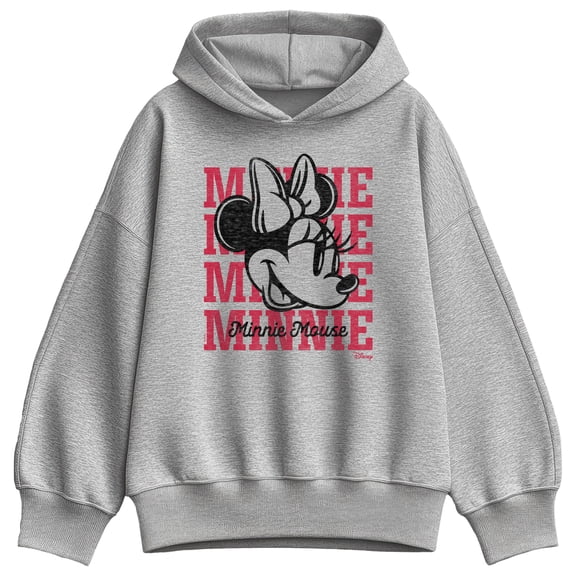 Disney - Minnie Collegiate Repeated - Women's Oversized Fleece Hoodie Sweatshirt