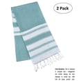 thumbnail image 2 of GLAMBURG Peshtemal Turkish Towel 100% Cotton Beach Towels Oversized 36x71 Set of 2, Cotton Beach Towels for Adults, Soft Durable Absorbent Extra Large Bath Sheet Hammam Towel - Teal, 2 of 9