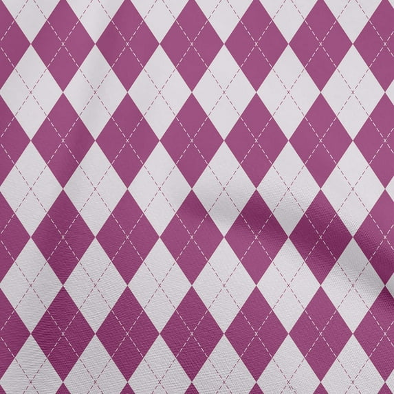 oneOone Rayon Purple Fabric Argyle Sewing Material Print Fabric By The Yard 56 Inch Wide