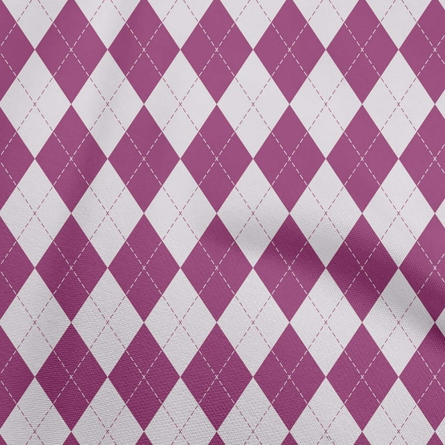 oneOone Velvet Purple Fabric Argyle Craft Projects Decor Fabric Printed By The Yard 58 Inch Wide