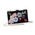 thumbnail image 1 of Bolso de embrague de flores acrílicos bolso de la noche bolso para la noche para eventos nocturnos noches de baile de graduación de cumpleaños de año negro, 1 of 8