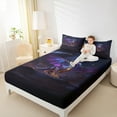 thumbnail image 4 of jejeloiu Magic Animal Dragon Full Size Sheets,Ancient Fantasy Theme Bed Sheets,Purple Black Sheet Sets For Boy,Microfiber Bedroom Decor,4pcs, 4 of 7