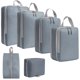 thumbnail image 2 of 6 cubos de compresión para equipaje, bolsas de aseo transpirables, equipaje de viaje gris, 2 of 9