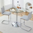 Lecut Round Glass Dining Table Set for 2, Small Circle Kitchen Table
