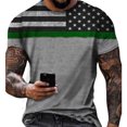 thumbnail image 2 of Caqnni 4th of July Shirts Mens American Flag Patriotic Short Sleeve T-Shirt(Grey,XL), 2 of 4