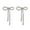 Silver, variant on HUANLEDASH 1 Pair Women Stud Earrings Rhinestone Bow Tassel Earrings Bowknot Long Tassel Earrings Jewelry Accessories