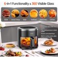 6 in 1 Glass Air Fryer, 4.5QT Air Fryer with Viewing Glass Pot, Air Fry