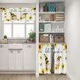 thumbnail image 6 of Farmhouse Sunflowers Kitchen Window Curtains Valance and Tier Set 36 Inch, Watercolor Yellow Floral 3 Piece Set Short Curtains for Window Bee Window Treatment Tiers for Living Room Bedroom, 6 of 6