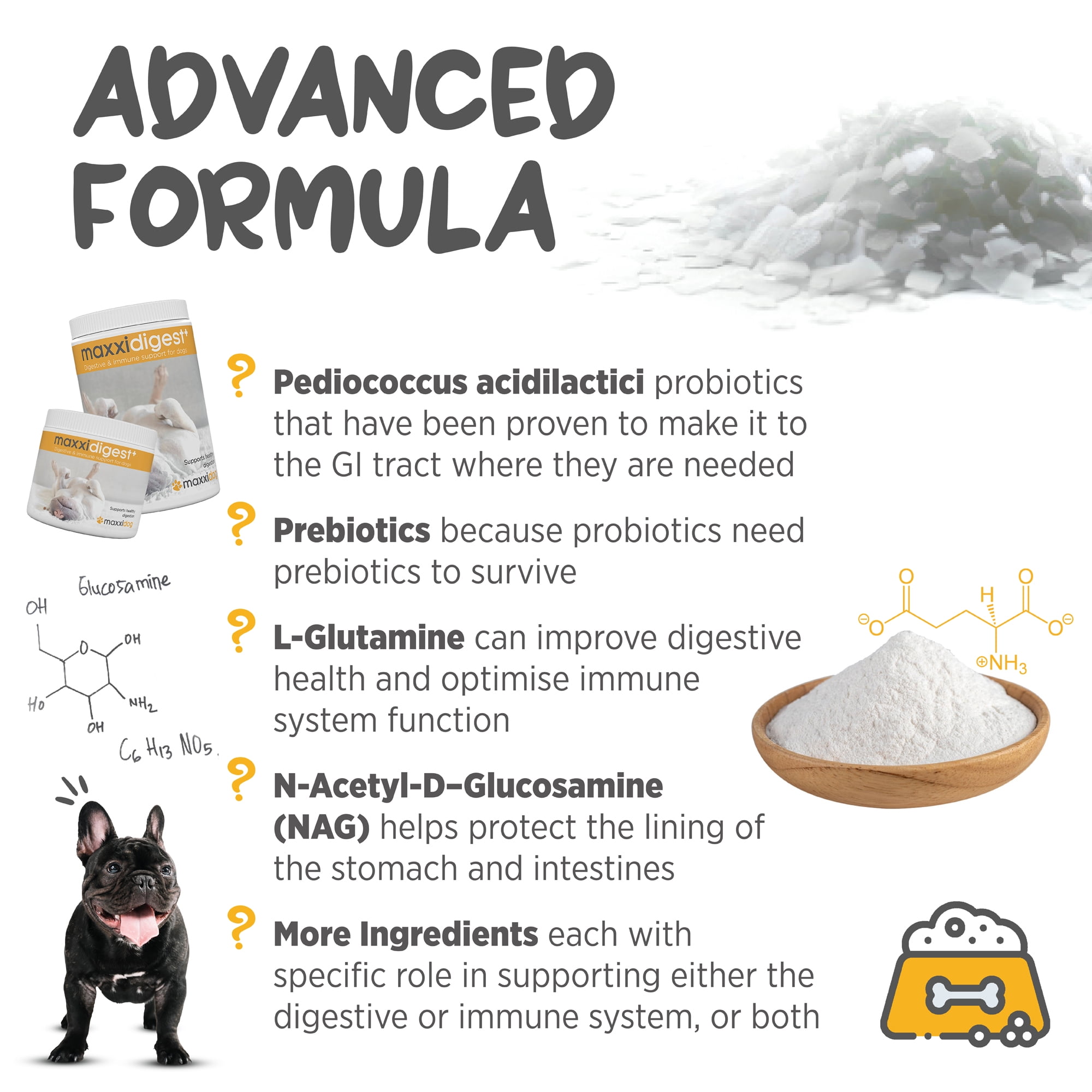 maxxidigest+ Probiotic & Prebiotic Powder Supplement - Digestive & Immune Support for Dogs, 7oz