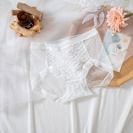 

Lifter Panties Women s Cool Lace Panties Lightweight Breathable Cotton Crotch Mid Waist Briefs White XL 3pcs