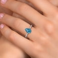thumbnail image 4 of Gem Stone King 10K White Gold London Blue Topaz and E - F Lab Grown Diamond Engagement Ring for Women | 1.83 Cttw | Pear Shape 9X6MM | Gemstone November Birthstone | Size 5, 4 of 6