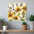 thumbnail image 6 of Retro Sunflowers Wooden Wall Clock Silent Non Ticking, Rustic Floral Butterflies Spring Summer Square Wall Clocks Battery Operated, Decor Clock for Home Office, Living Room, Kitchen, 12 Inch, 6 of 9