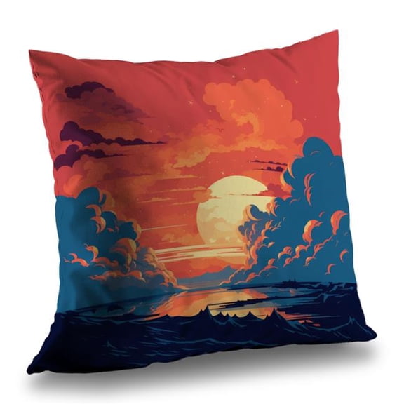 MWW C1PO1616RPFXGY 16 x 16 in. Orange & Blue Yellow Outdoor Throw Pillow for Home Decor
