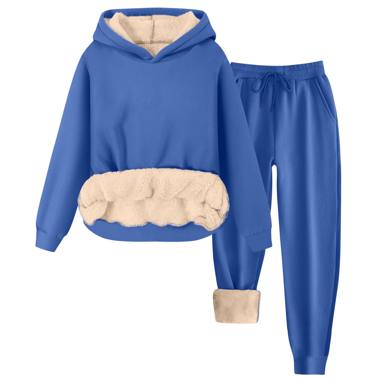 Ensemble Jogging Femme Polaire RUIRUILICO - Sweat Capuche + Pantalon, Grande Taille, Confort Hiver