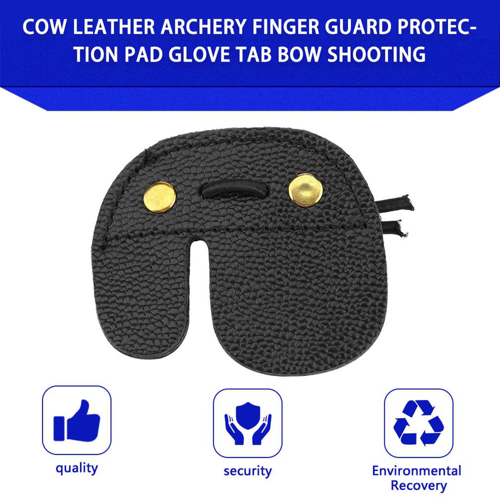 Cow Leather Archery Finger Guard Protection Pad Glove Tab Bow 