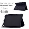 thumbnail image 3 of Embossed Folio Flip Smart Case for Amazon Kindle Fire HD8 / HD8 Plus 2020/2022/2024, Premium PU Leather Kickstand Card Slots Magnetic Auto Sleep / Wake with Pen Slot Case, Black, 3 of 5