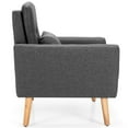 thumbnail image 4 of Demi Bonn Upholstered Accent Chair, Modern Comfy Armchair Single Sofa, Linen Fabric Single Sofa Armchair with Waist Pillow, for Living Room, Bedroom, Gray, 4 of 9
