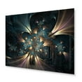 thumbnail image 2 of Designart "Fractal Reverberations Gold and Blue I" Abstract Fractal Metal Wall Art Prints, 2 of 5