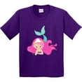 thumbnail image 3 of Inktastic Cute Mermaid, Pink Hair, Little Mermaid, Starfish Youth T-Shirt, 3 of 5