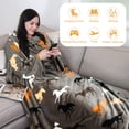 thumbnail image 3 of Catalonia Sherpa Wearable Fleece Blanket with Sleeves and Large Pockets, Soft Microfleece Adult Wrap Blanket for Lounge Couch 73” x 51”, 3 of 7