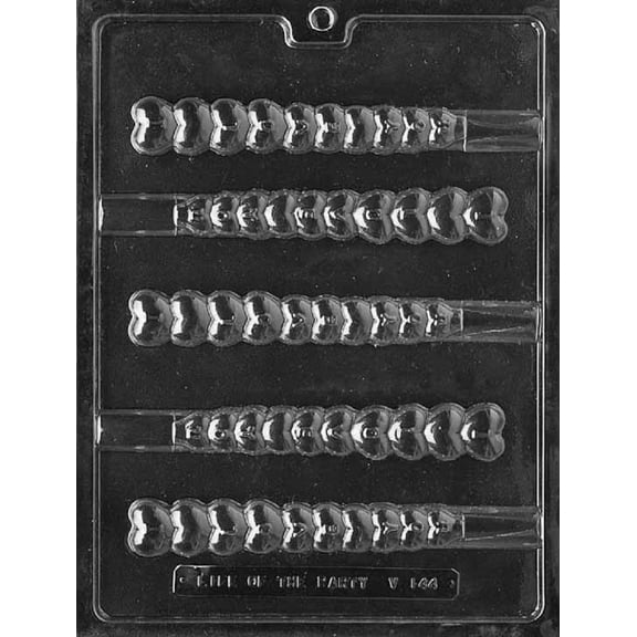 Grandmama's Goodies Valentine's Day V144 I Love You Heart Pretzel Lollipop Chocolate Candy Soap Mold with Exclusive Molding Instructions