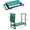 thumbnail image 3 of Folding Garden Kneeler Seat Garden Bench Stool with Handles, Multi-use Pouch, Heavy Duty Yard Gardening Chair with Soft Kneeling Pad,Green, 3 of 9