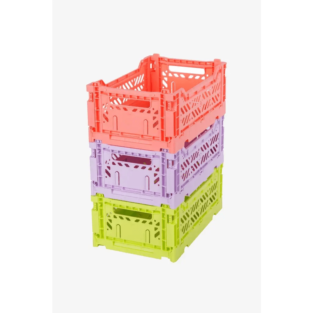 Luna Crates 3Pack Foldable Storage Bins, Plastic Crate for Storage