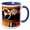 Blue/White, variant on 3drose, Woodwork on a Wooden Boat Sparkles in the Sun - Us48 Rdu0075 - Richard Duval, 11oz Two-tone Black Mug