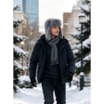 thumbnail image 4 of Gustave Winter Trapper Hat with Ear Flaps for Women Men Windproof Warm Trooper Hats Cold Weather Faux Fur Plush Ushanka Russian Hat for Outdoor Hunting Skiing - Gray, 4 of 8