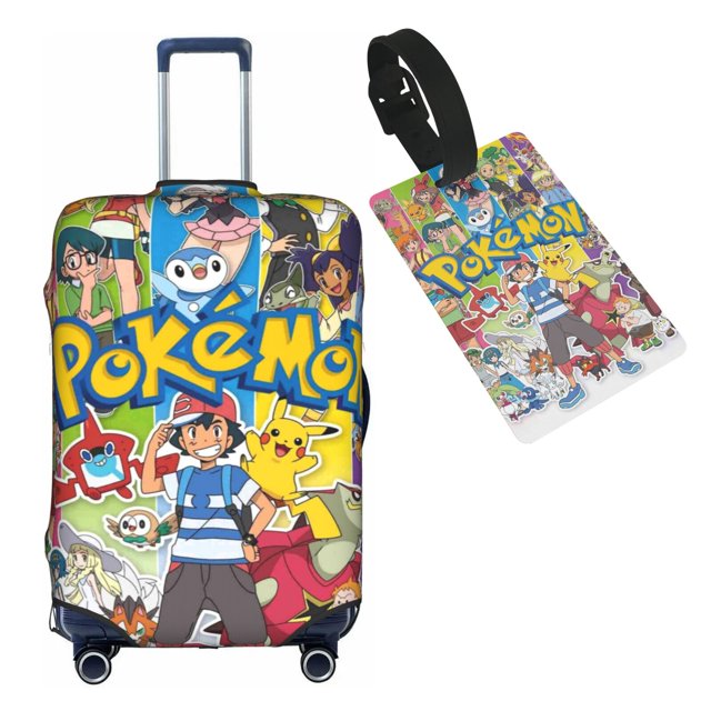 Anime Cartoon Pokemon Pikachu (6) Travel Suitcase Protector Elastic Washable Protective Baggage Covers With Concealed Zipper For 29-32 Inch Suitcase - XL