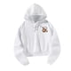 thumbnail image 5 of Tops femeninos, disfraz, sudaderas con capucha para mujer, estampado de palabras de amor blanco, jersey informal con cordón para mujer para correr de M, 5 of 8
