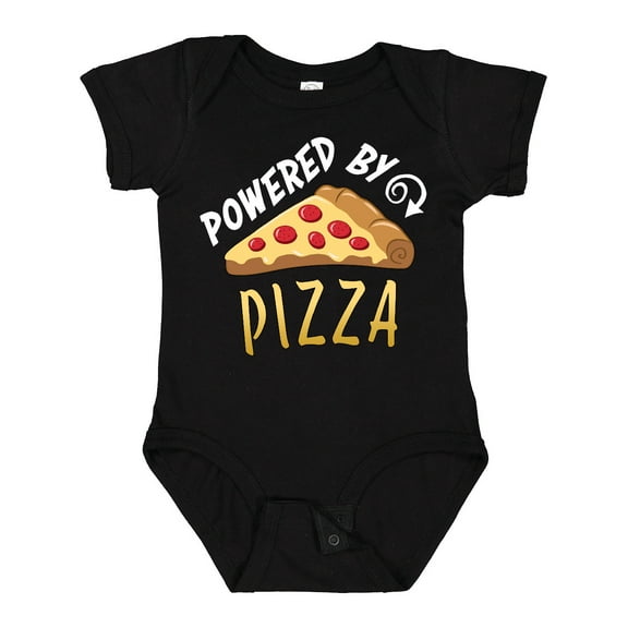 Inktastic Powered by Pizza Boys or Girls Baby Bodysuit