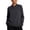 Black, variant on Long Sleeve Shirts for Women Mandarin Collar Half Button Drape Top with Curved Hem and Relaxed Loose Fit for Office or Daily Wear