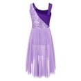 thumbnail image 2 of TSSOE Kids Girls Sequins Ballet Lyrical Dance Dress Performance Costume Contemporary Dancewear Lavender 12, 2 of 5