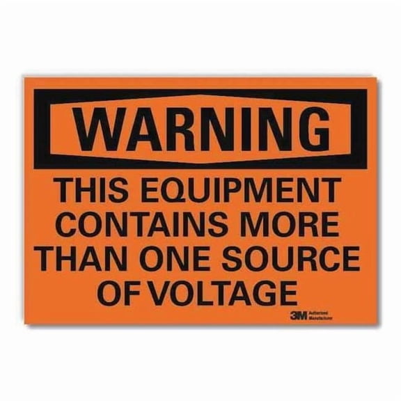 Lyle Warning Sign,Source of Voltage,10 in. W U6-1245-RD_10X7