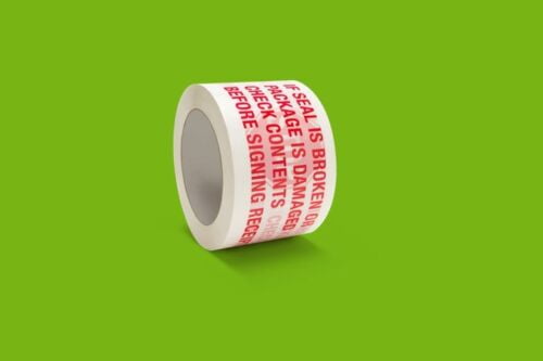 SSBM 2.83 Inch x 110 Yards Stop Sign Tape, Red/White, Secure Packaging, Shipping Safety, 2 Mil 912 Rolls