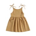 thumbnail image 1 of Mialoley Summer Casual Sleeveless Solid Color Tie Up Dress with Pocket, 1 of 7