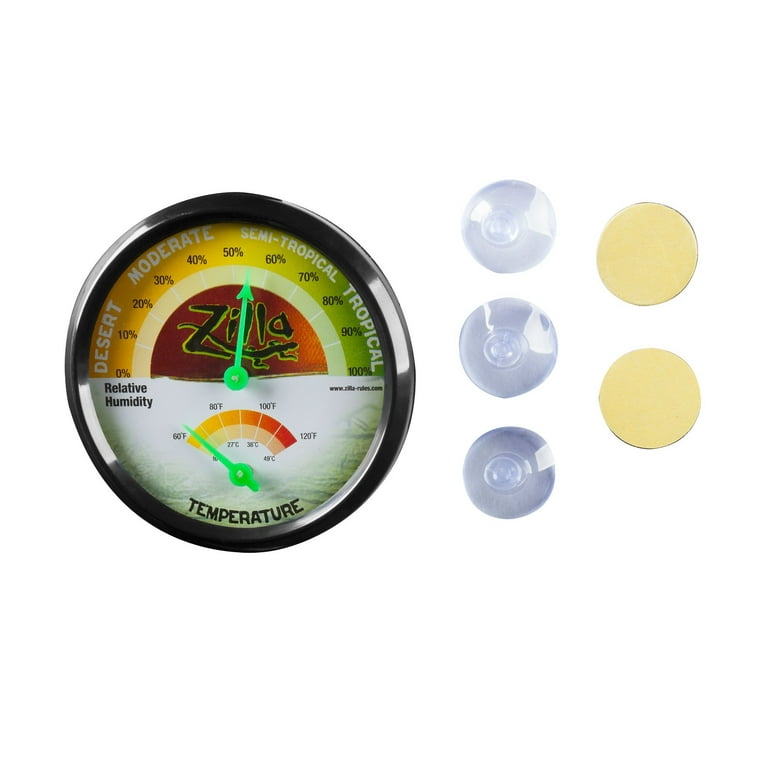 zilla reptile terrarium thermometer & humidity gauge 