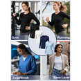 thumbnail image 3 of Roxilon 4 Pack Woman's Long Sleeve Athletic Sun Shirts Underscrub Workout UPF 50+ Undershirt for Gym Running Tops, 3 of 7