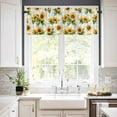 thumbnail image 2 of Hokiten Rod Pocket Curtain Valance, Sunflower Gray Check Farmhouse Window Valance for Living Room, Bedroom, Kitchen Spring Summer Flowers Botanical 60"W x 18"L, 2 of 8