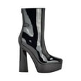 thumbnail image 2 of GUESS Womens Black 1-1/2" Platform Cushioned Logo Byra Square Toe Block Heel Zip-Up Dress Booties 5.5 M, 2 of 4